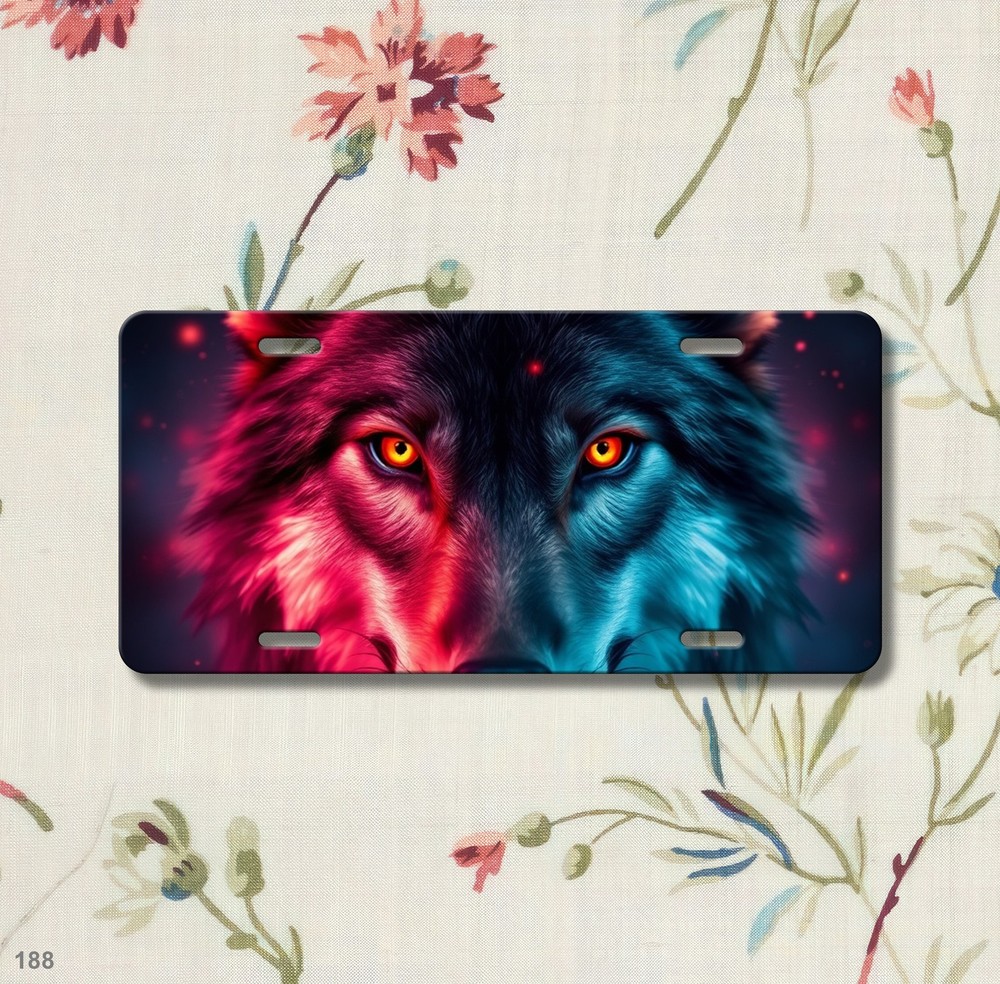 Unique Wolf License Plate Personalized Front Plate Birthday Gift