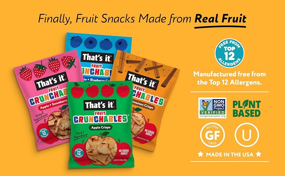 That’s it. Fruit Crunchables + Cinnon Crisps, – Plant-Based