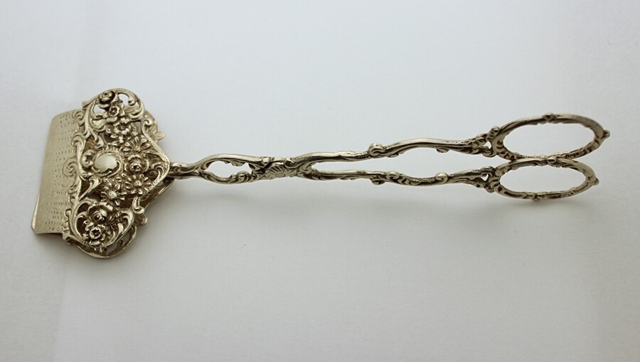 European .830 Silver Scissors Serving Tongs