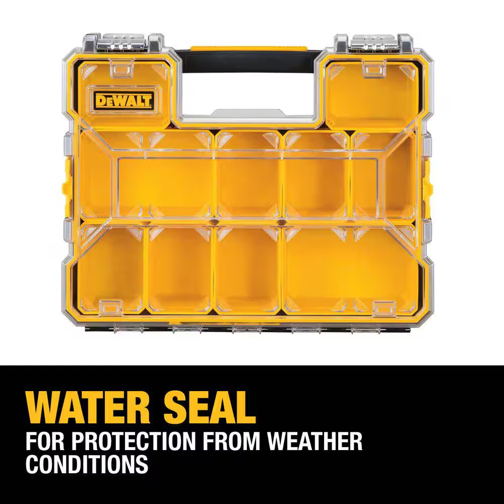 deep 10-compartment small parts hardware organizer box tool transparent lid