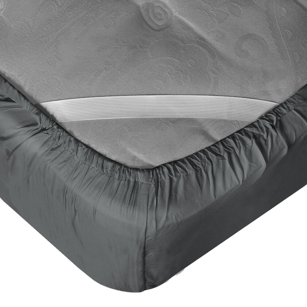 21” Extra Deep Pocket Ultra Soft Fitted Sheet with Corner Straps, Full - Gray