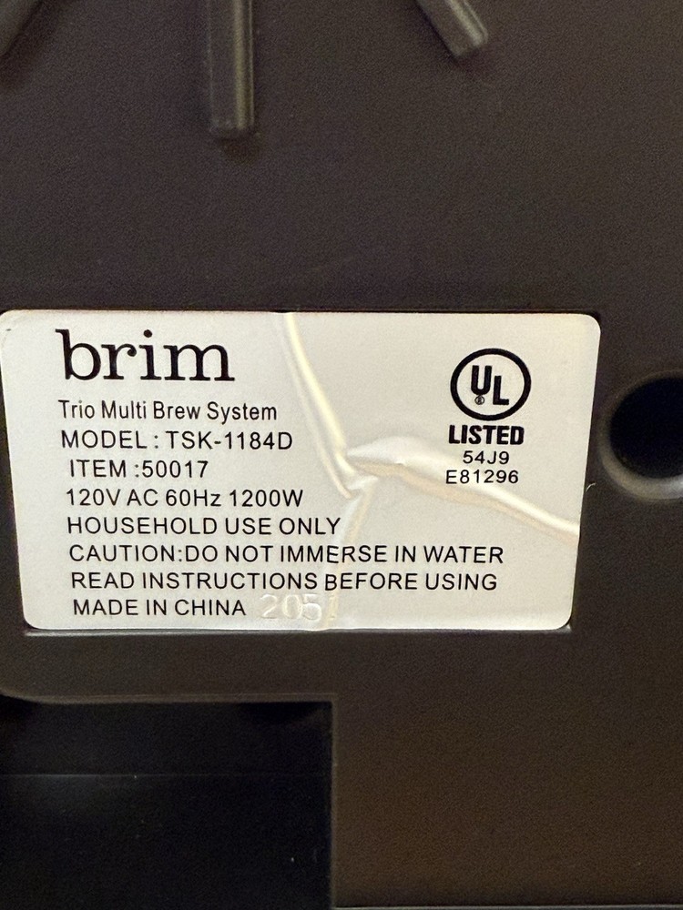 Brim TSK-1184D Trio Multibrew System - PREOWNED - TESTED