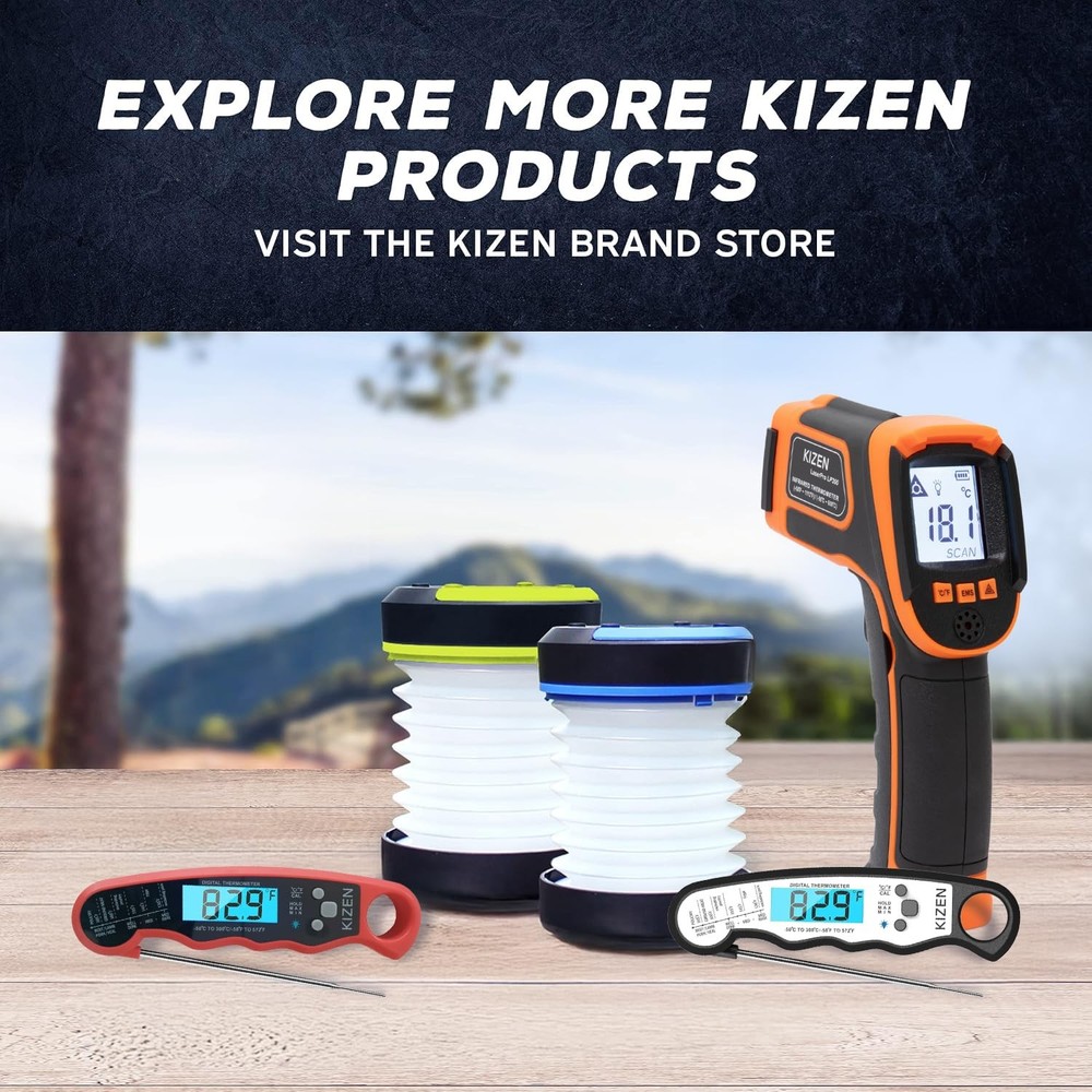 Kizen Infrared Temperature Gun - Handheld Surface Thermometer Orange