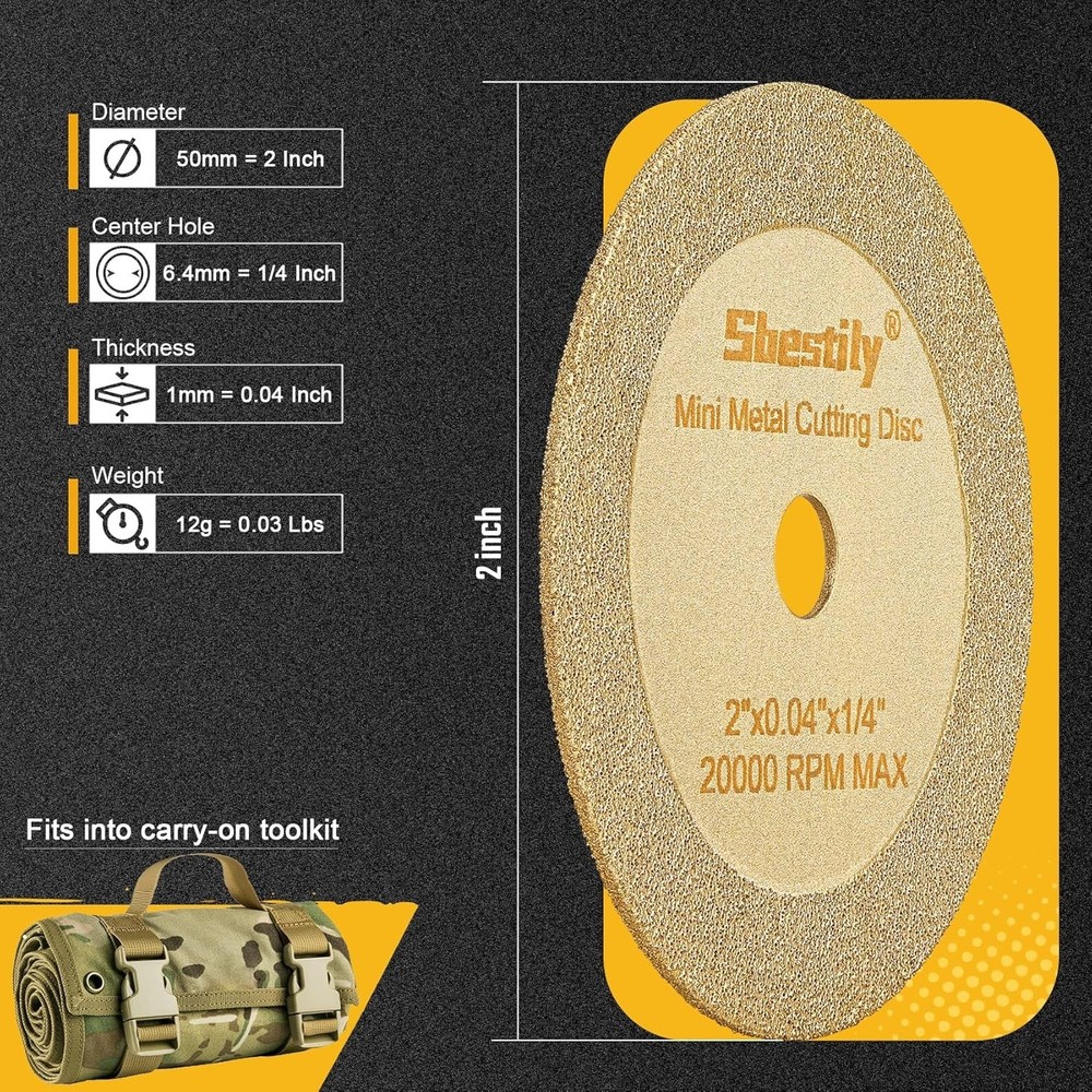 2-Inch Diamond Cutting Wheel Set for Die Grinder & Drill - High Precision