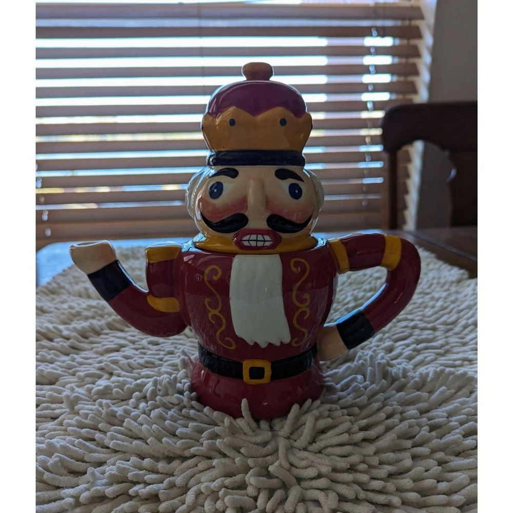 World Market King nutcracker soldier teapot