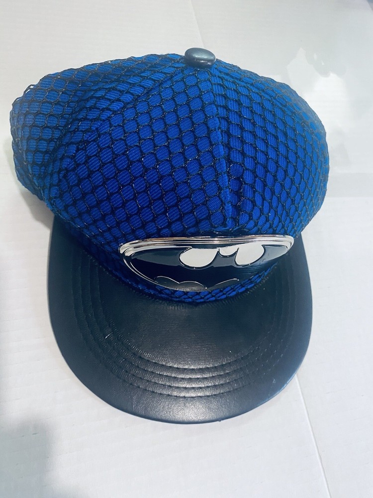 Batman Chrome Medallion Vinyl Bill Textured Mesh On Top Hat Adjustable