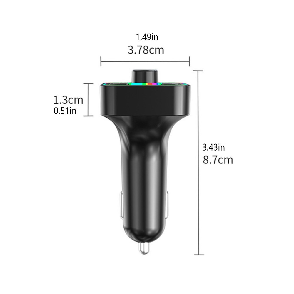 Bluetooth 5.0 Car Wireless FM Transmitter MP3 Player 2 USB PD Charger Adapter