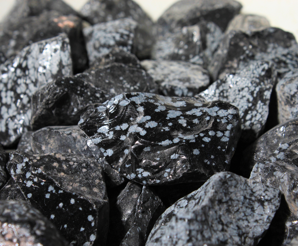 Snowflake Obsidian - Rough Rocks for Tumbling - Bulk Wholesale 1LB options