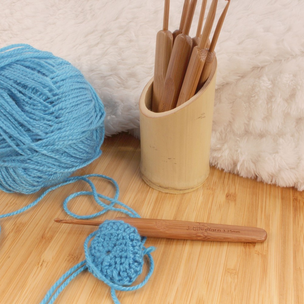 JubileeYarn 15pc Bamboo Crochet Hook Set