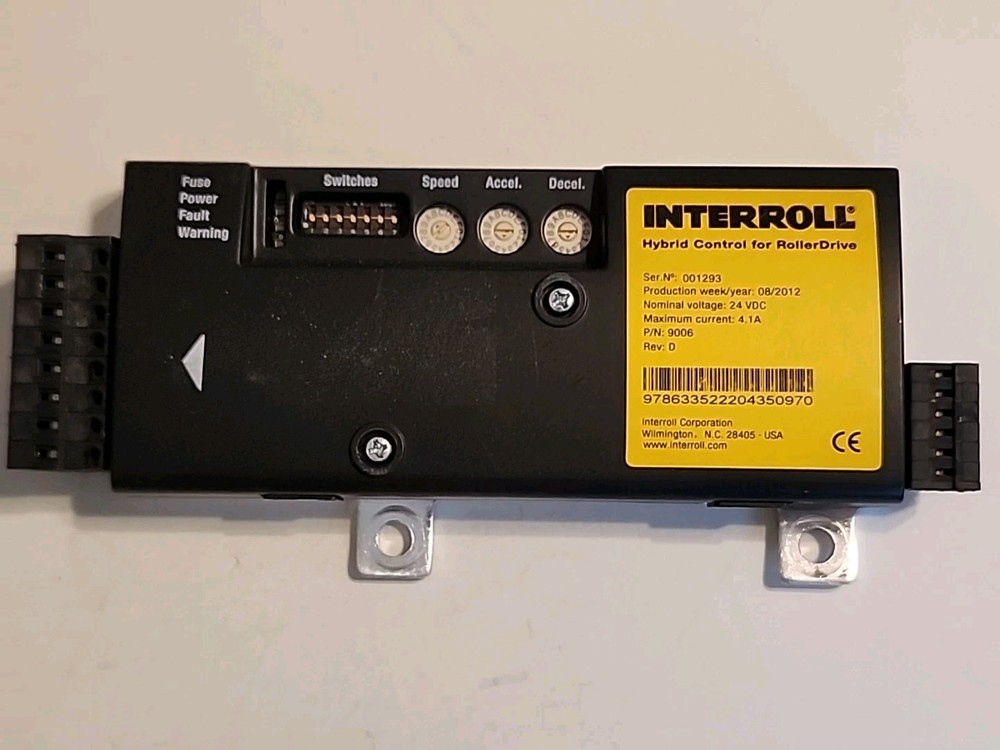 INTERROLL 9006 Hybrid Control Module For Rollerdrive, Rev. D - Warranty