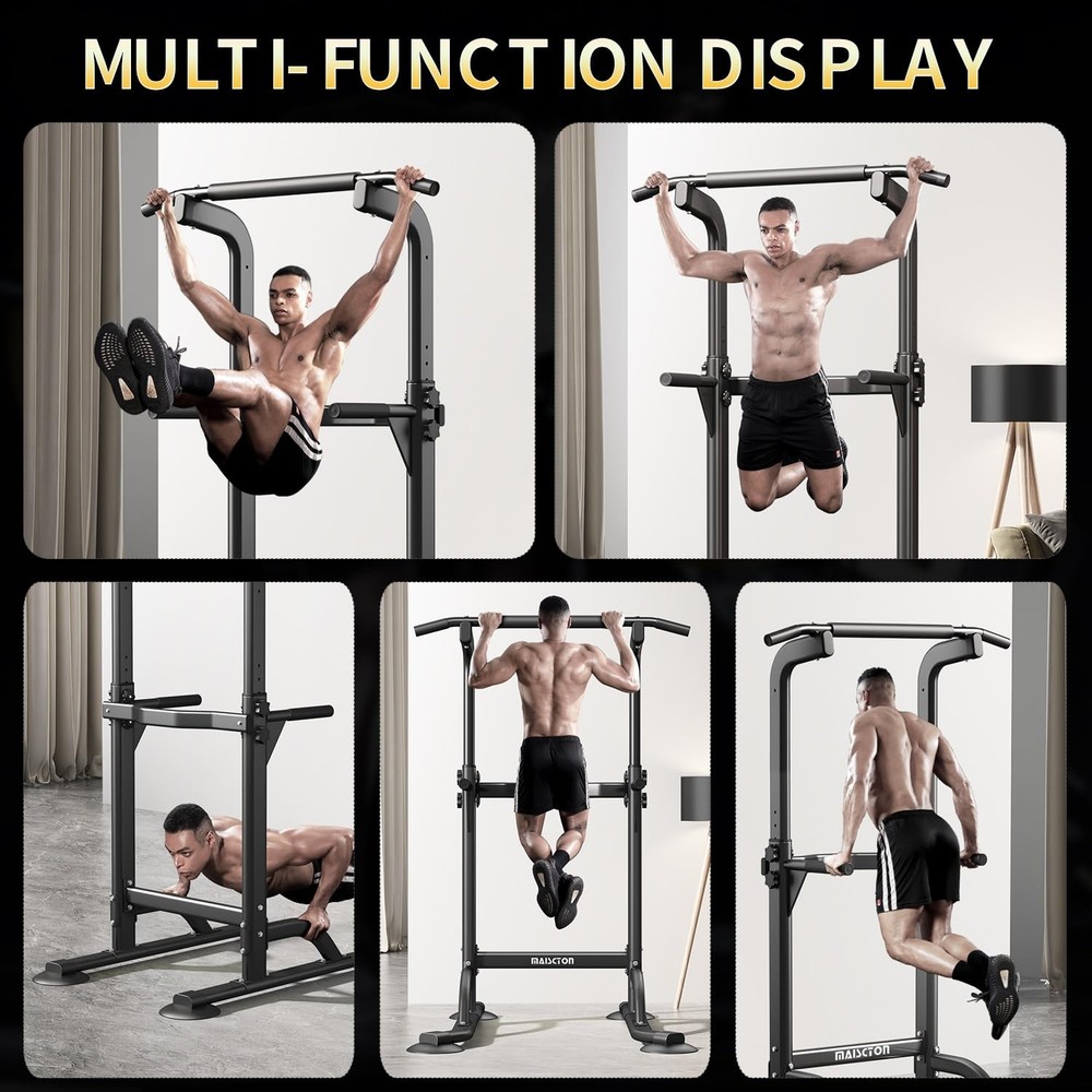 Power Tower Pull Up Bar and Dip Station, Multi-Function Home Gym, Strength Tr...