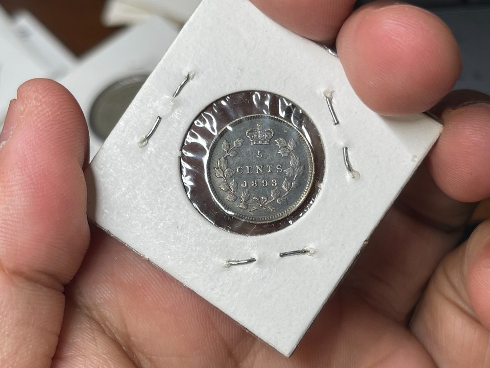 1893 Canada 5 Cents Silver Coin Great Condition