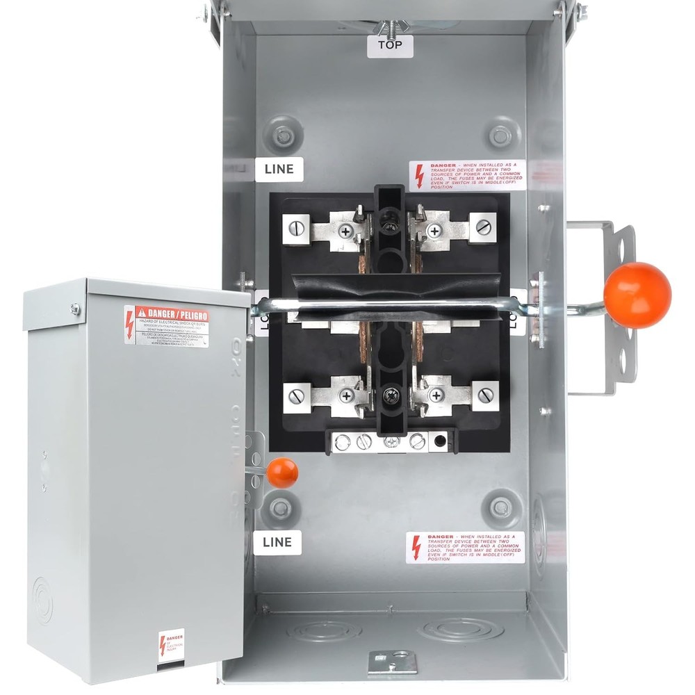 Robust 100A Transfer Switch - 24000W Heavy Duty Design, Easy Wiring & Locking