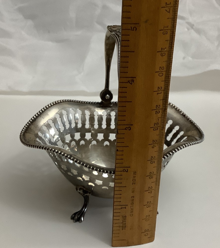 Vintage Solid Sterling Silver 925 Used Small Basket 55d