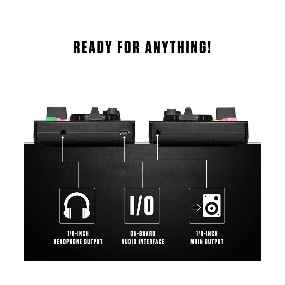 DJ Controller & DMX Bundle - DJ Controller with 2 Decks, DMX Interface & Sera...