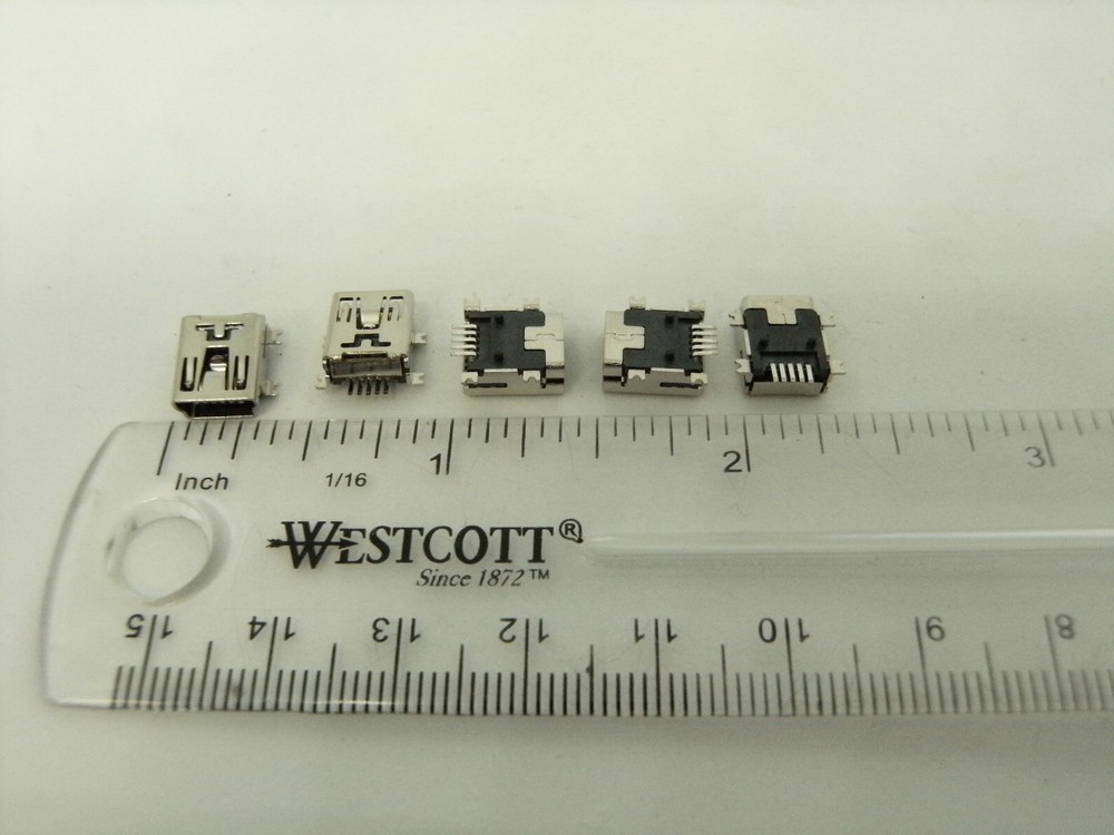 5 Pcs Pack Lot Mini USB Type B 5Pin Female Socket Right Angle SMD Jack Connector