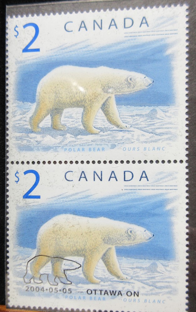 2004 Canada Polar Bear $2 Silver Coin & Stamp Set. Mint UNC. RJ