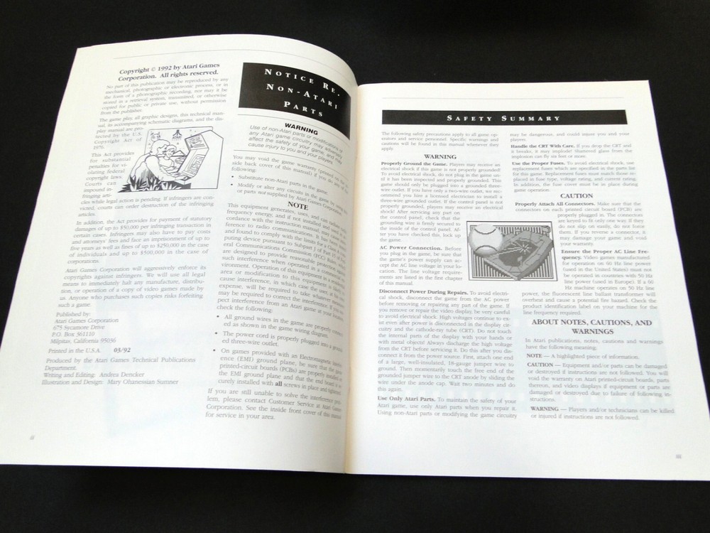 Vintage 1992 Atari: Relief Pitcher Arcade Kit Installation Instructions