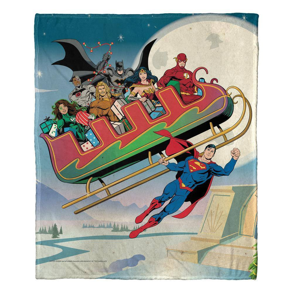 DC Comics Justice League Silk Touch Multi-Colored Throw Blanket Super Sleigh