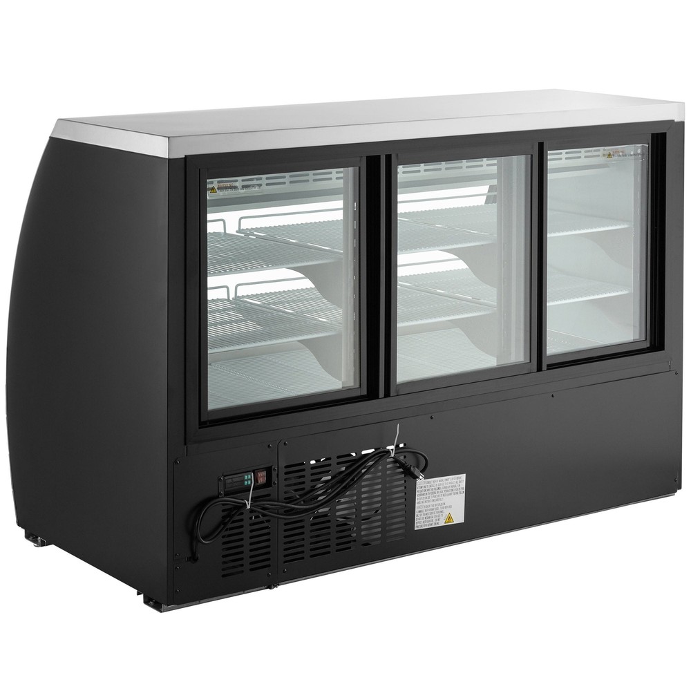 64" Black Curved Glass Refrigerated Deli Case