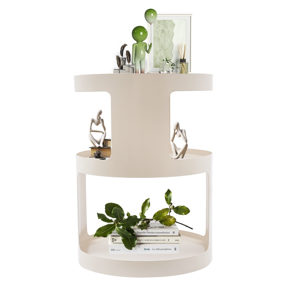 3 Tier Side Table Modern Coffee Table Sofa Bedside Table Round Organizer White