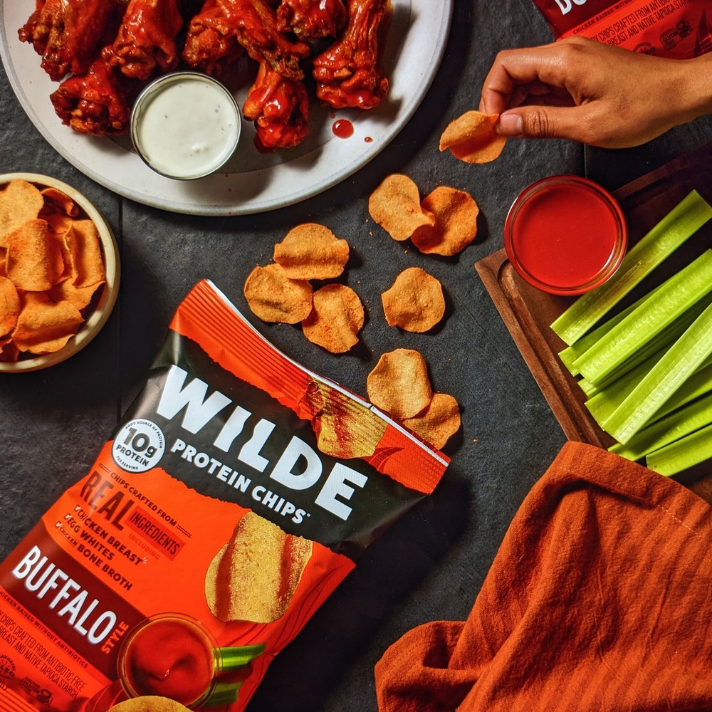 (2 pack) WILDE Protein Chips Buffalo, Thin Crispy High Protein, 4.0 Oz