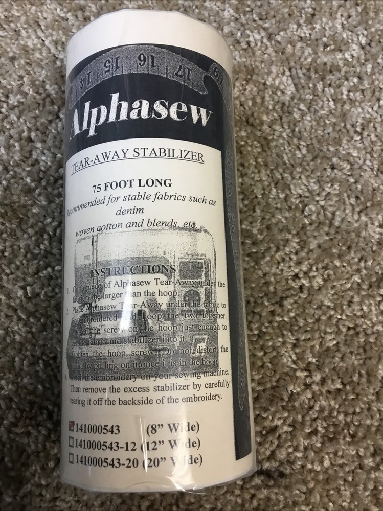 Sewing Embroidery White Stabilizer Tear-Away  75 ' Long