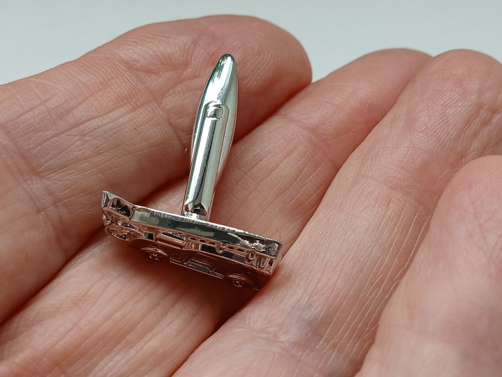 Vintage Style Chrome "Fire Engine" Cufflinks New without Box