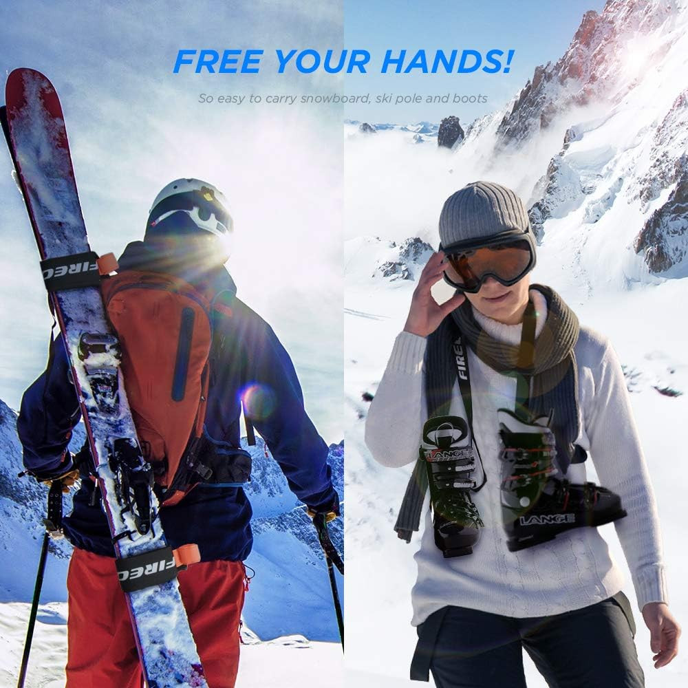 Ski Carrier Strap Set Snowboard Pole Boot Sling Adjustable Shoulder Kit