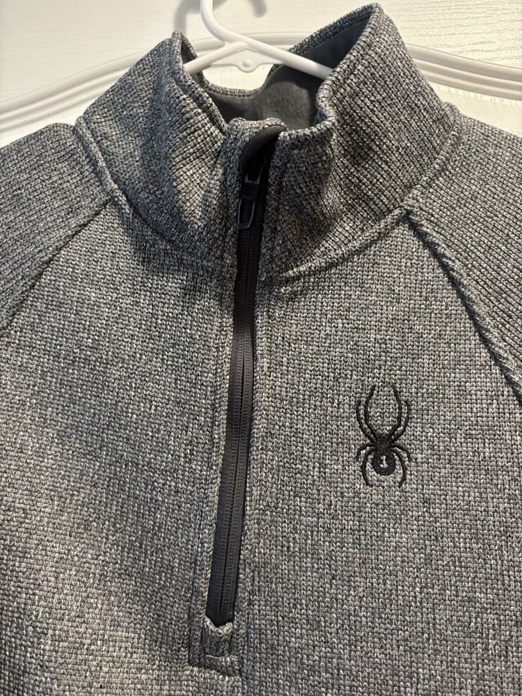 Spyder Men’s 1/4 Zip Pullover Jacket Gray Size Small