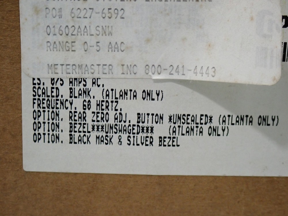 Crompton Instruments 016-02AA-LSNW Range 0-5 AAC Panel Meter