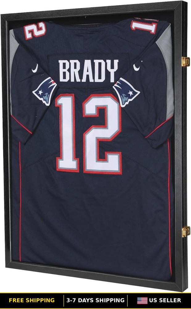Sports Jersey Shadow Box Display Case with UV Protective Acrylic Door