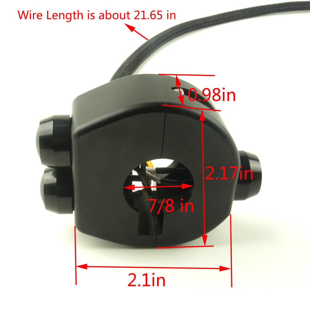 3 Buttons Aluminum Motorcycle Handlebar Switch Headlight Start Kill Horn Control