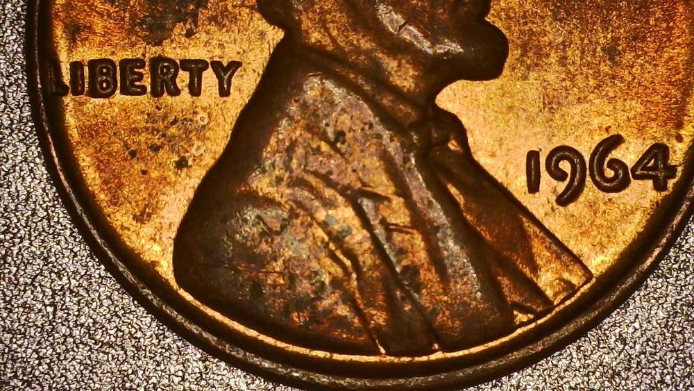 1964 copper penny with mint errors