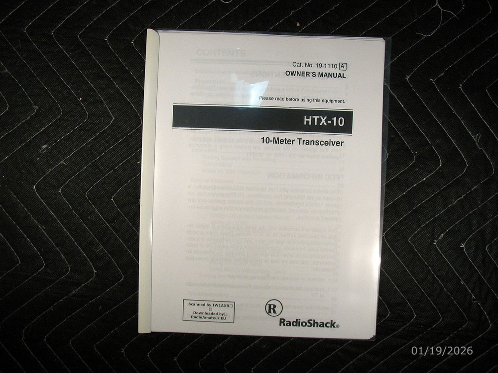 Radio Shack Model HTX-10 10-Meter Transceiver Owner's Manual Copy