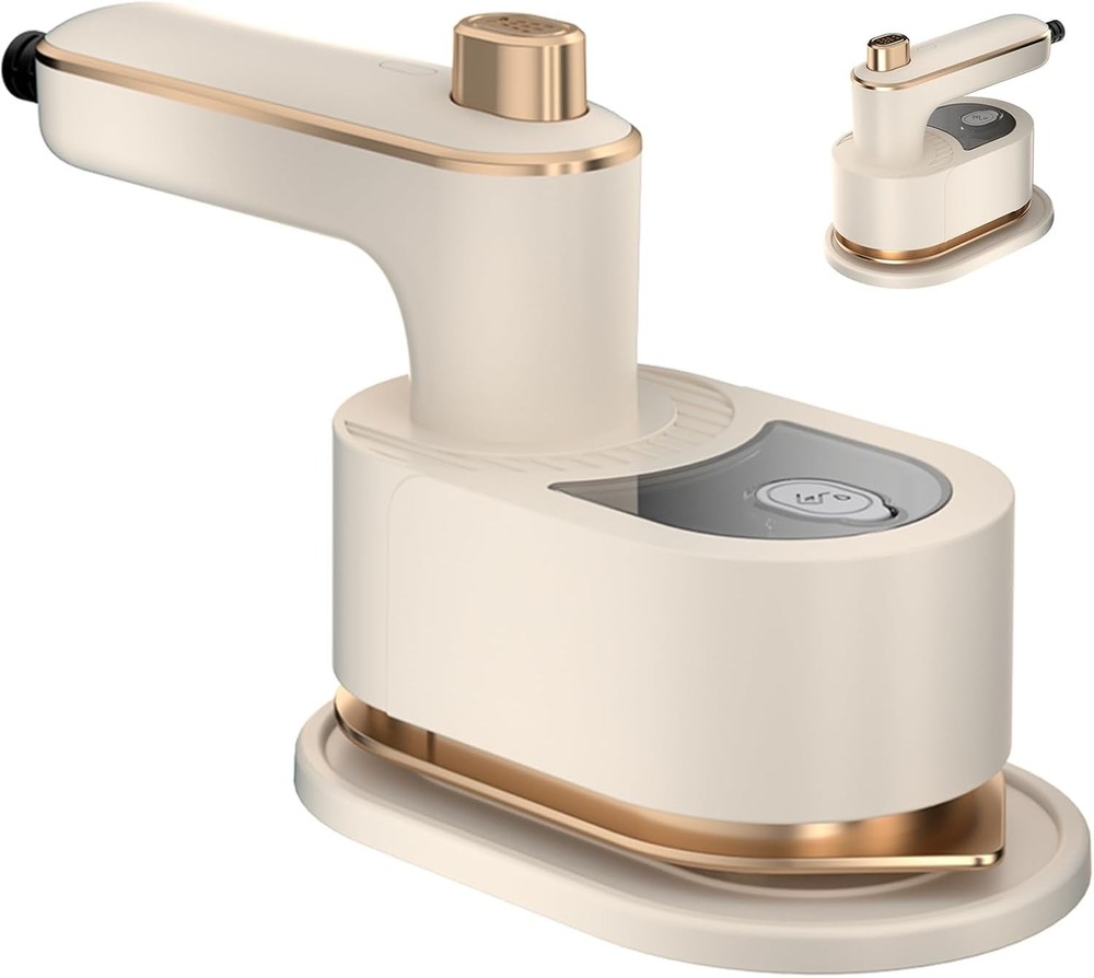Handheld Electric Iron: White Foldable Style – Perfect for Small Spaces