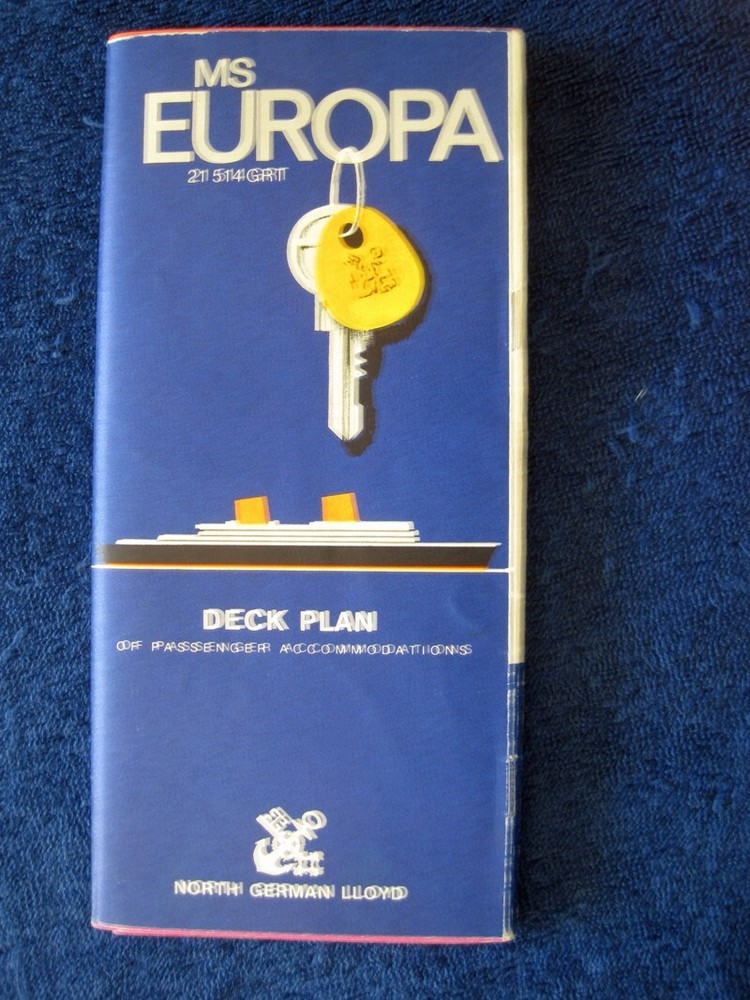 M/S EUROPA -- Fold-Out Deck Plans -- North German Lloyd
