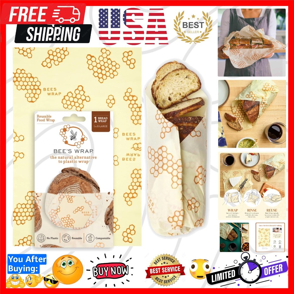 Beeswax Wraps for Bread - Beeswax Bread Wrap for Sourdough & Bread Storage - ...