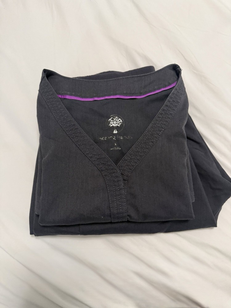 Healing Hands Scrub Set Size Medium, Gray