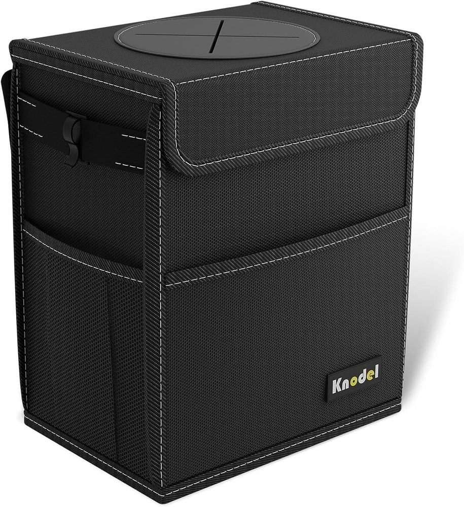 Knodel Medium Black Waterproof Garbage Bag With Lid Leak Proof Trash Bin