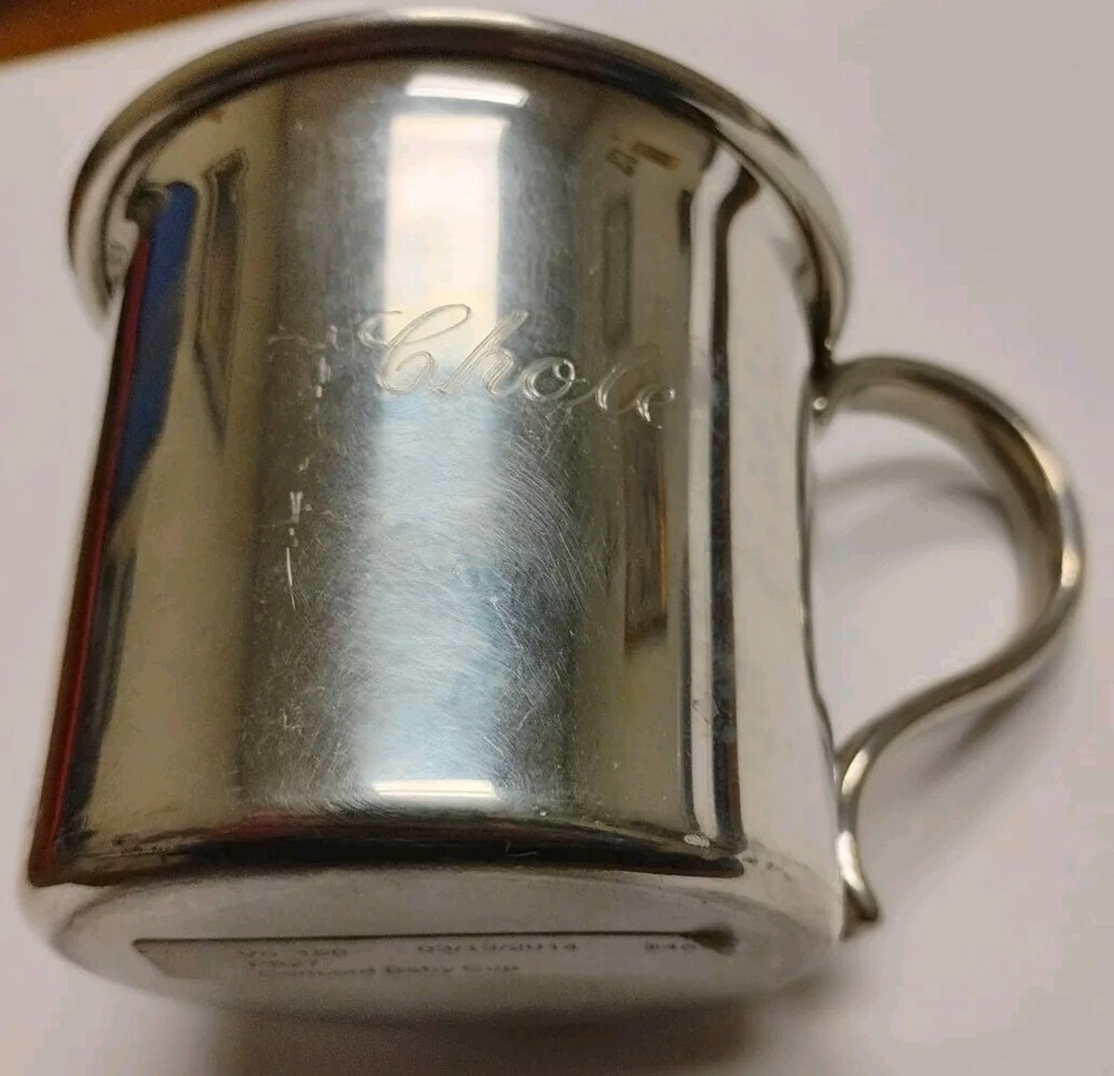 REED & BARTON # 827 Silver-Plated Baby Cup Engraved Chole