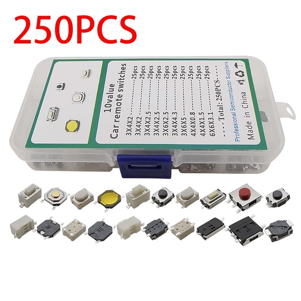 250* Values Tactile Push Button Switch Micro-Momentary Tact Assortment-Kit