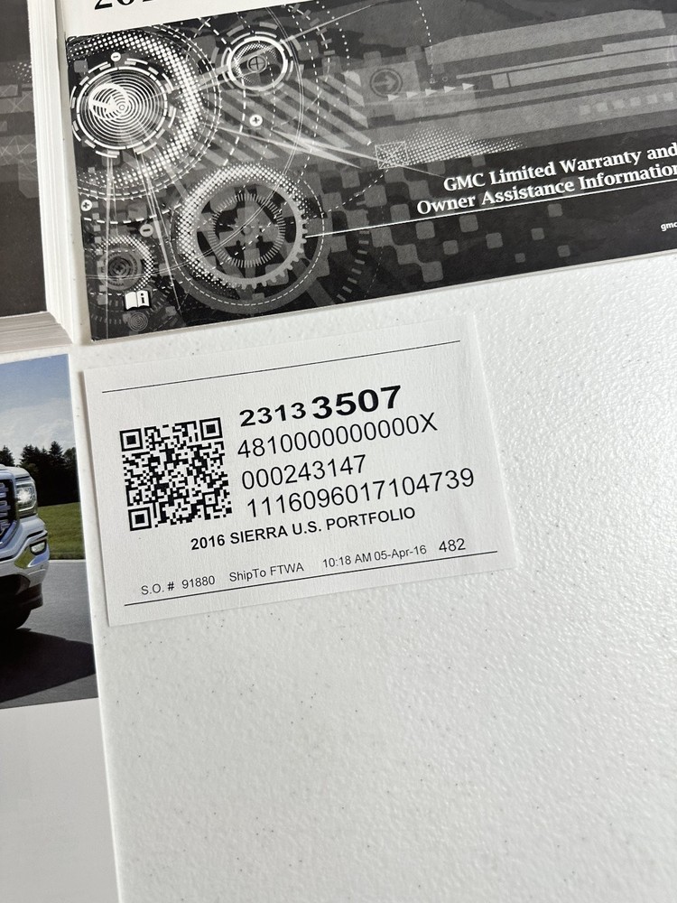 2016 GMC Sierra Owner Manual Set