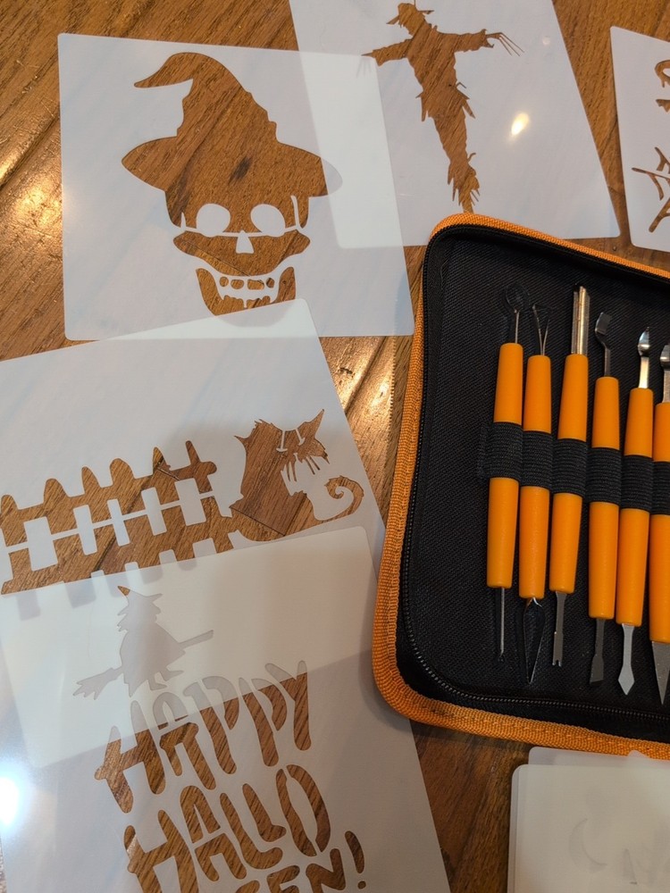 Jackolantern/Pumpkin Carving Ceramic/Pottery Tool Kit Tools&Halloween Templates