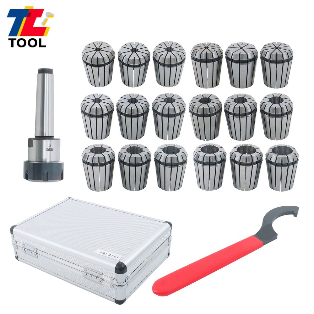 ER32 Collet 18 Pack Set MT3 M12 Thread Spring Type for CNC Milling Engraving