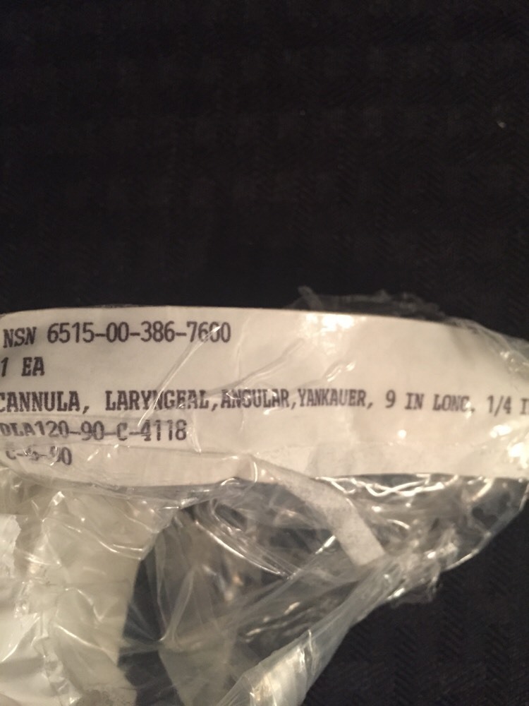 NEW SOLWAY Angular Laryngeal Yankauer Cannula 9" X 1/4"