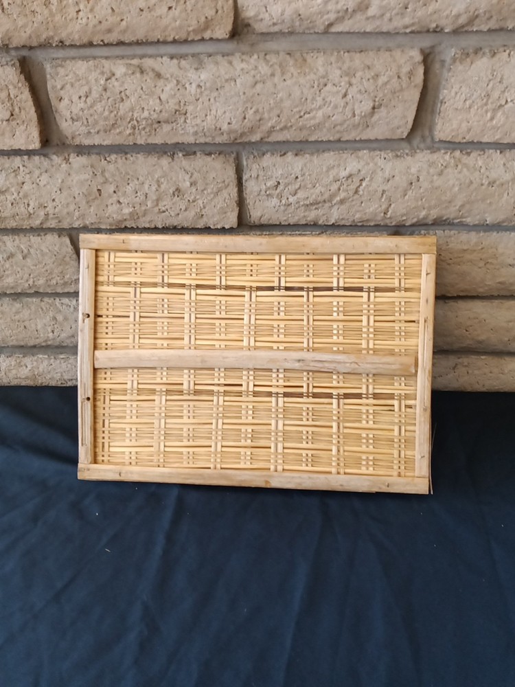Bamboo Serving Tray Rectangular Sturdy Retro Tiki Barware MCM Boho