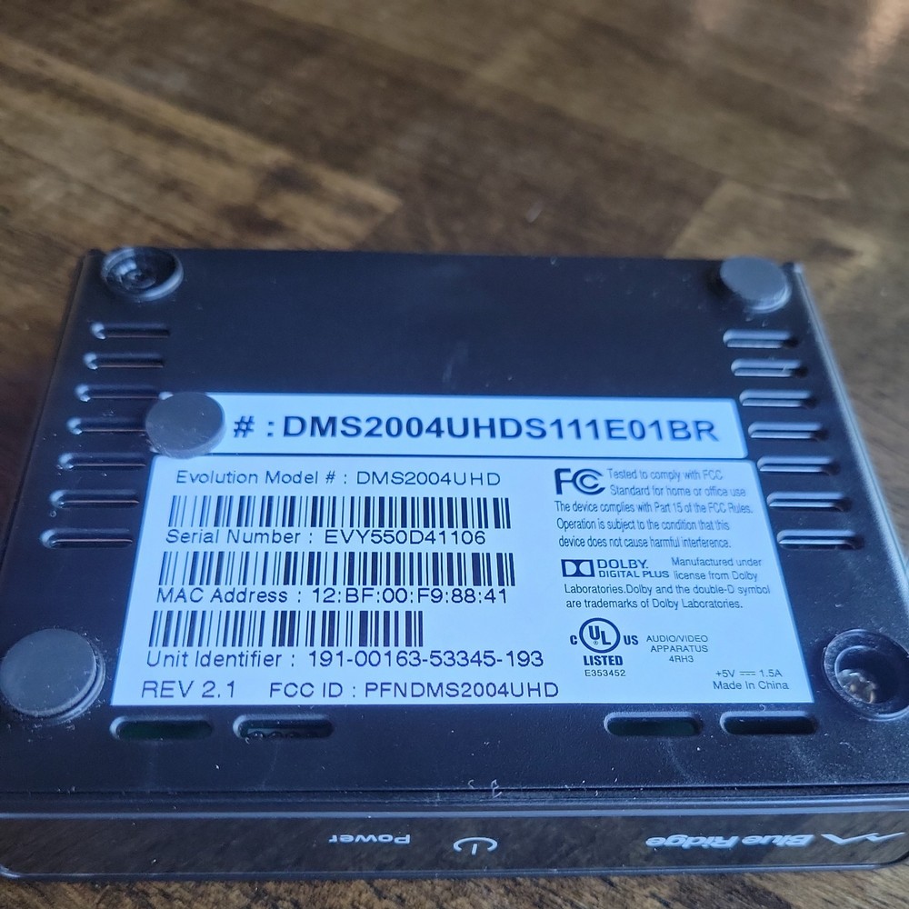 Evolution Digital DMS2004UHD Universal DTA HD/SD Set Top Box no power cable
