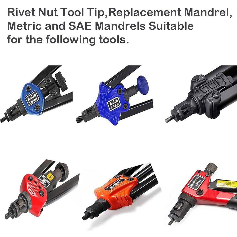 Replacement Mandrel for Hand Nut Rivet Tool Accessories,1/4-20