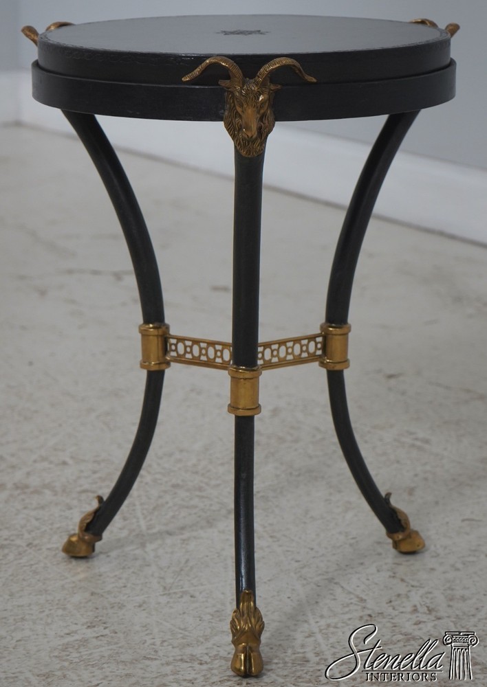 L71892: LABARGE Regency Style Rams Head Round Occasional Table